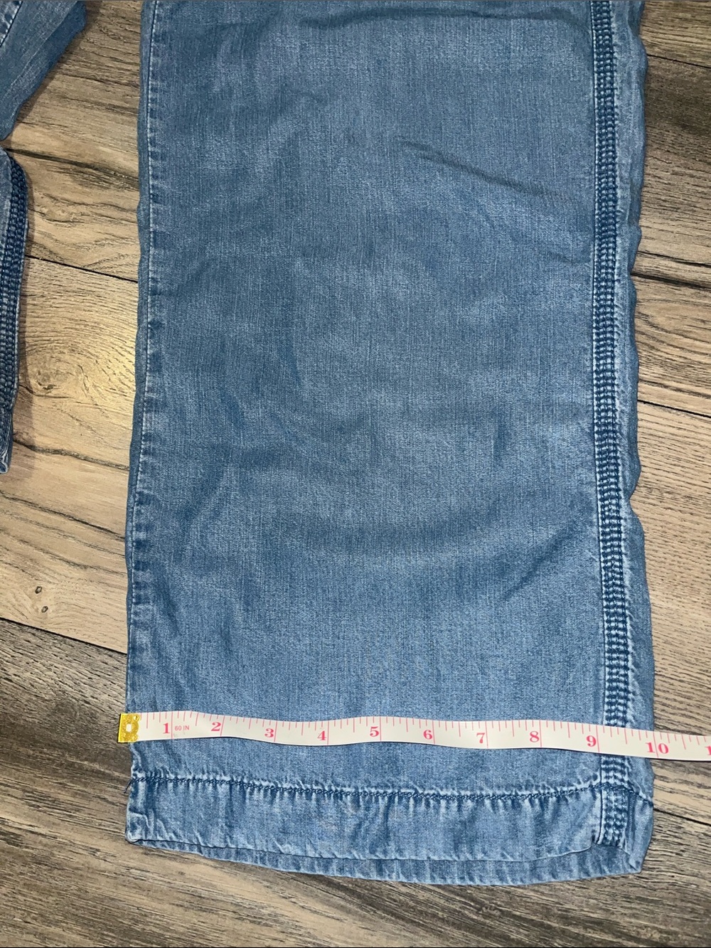 Gap Wide Leg Blue Denim Capri Size 27 P - Picture 12 of 14